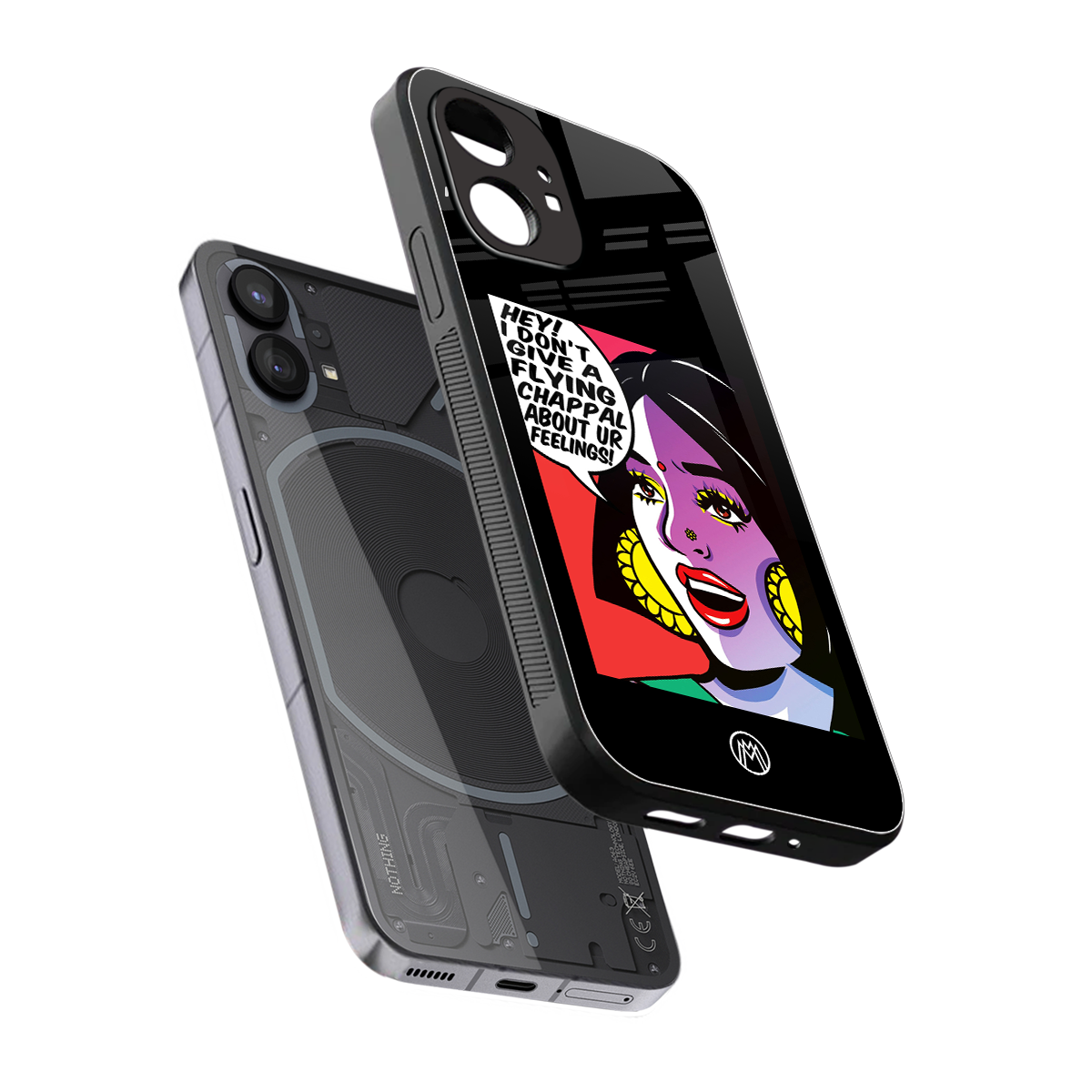 don't give a flying chappal back phone cover | glass case for nothing phone 1