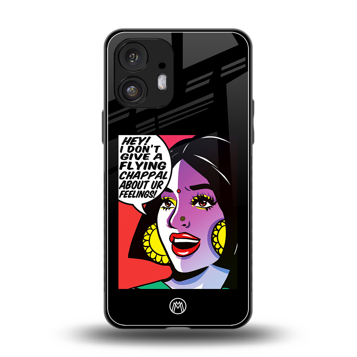 don't give a flying chappal back phone cover | glass case for nothing phone 2