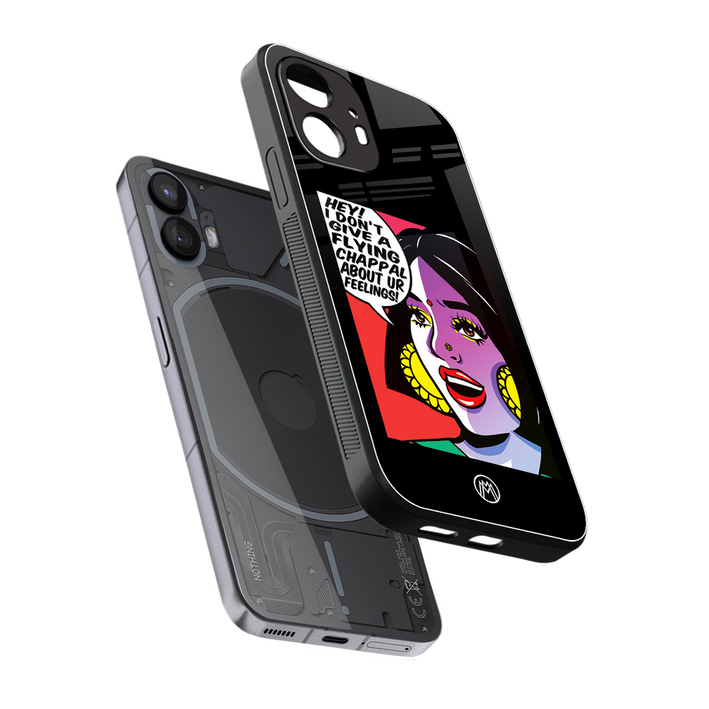 don't give a flying chappal back phone cover | glass case for nothing phone 2