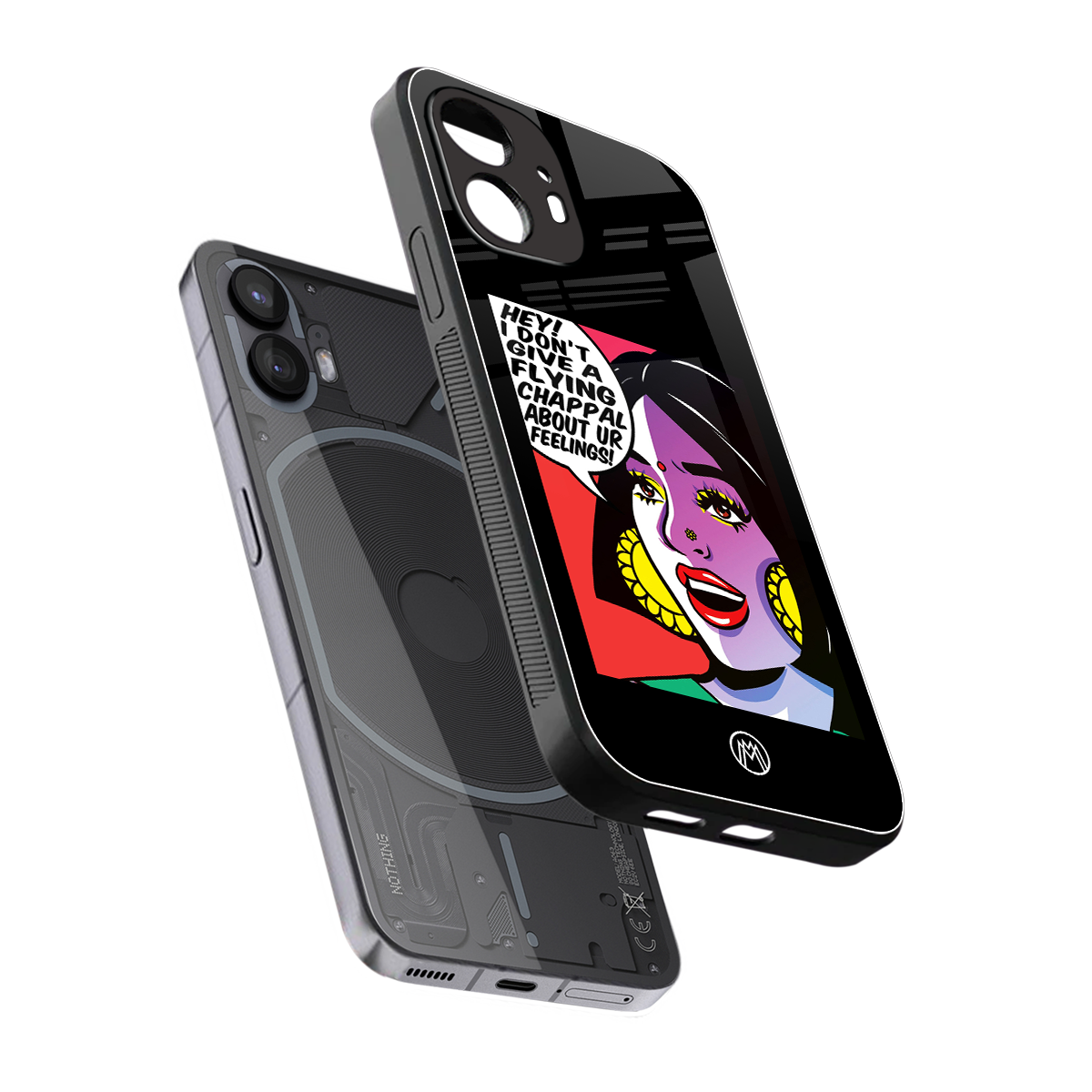 don't give a flying chappal back phone cover | glass case for nothing phone 2