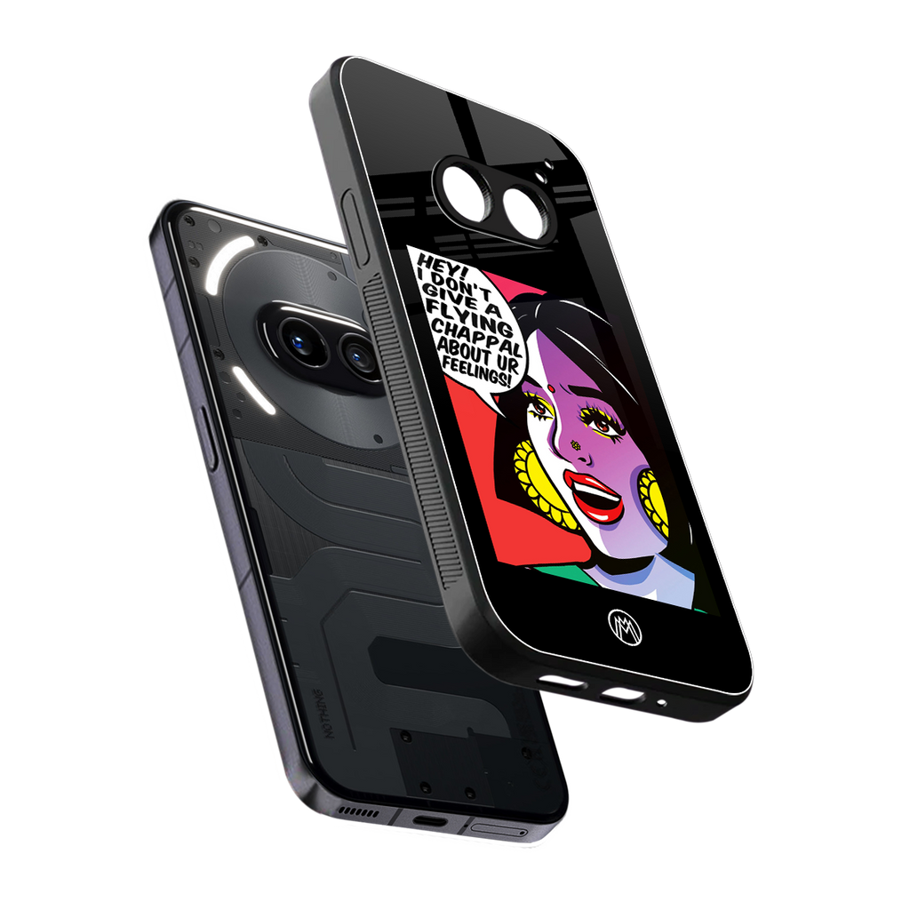 don't give a flying chappal back phone cover | glass case for nothing phone 2a