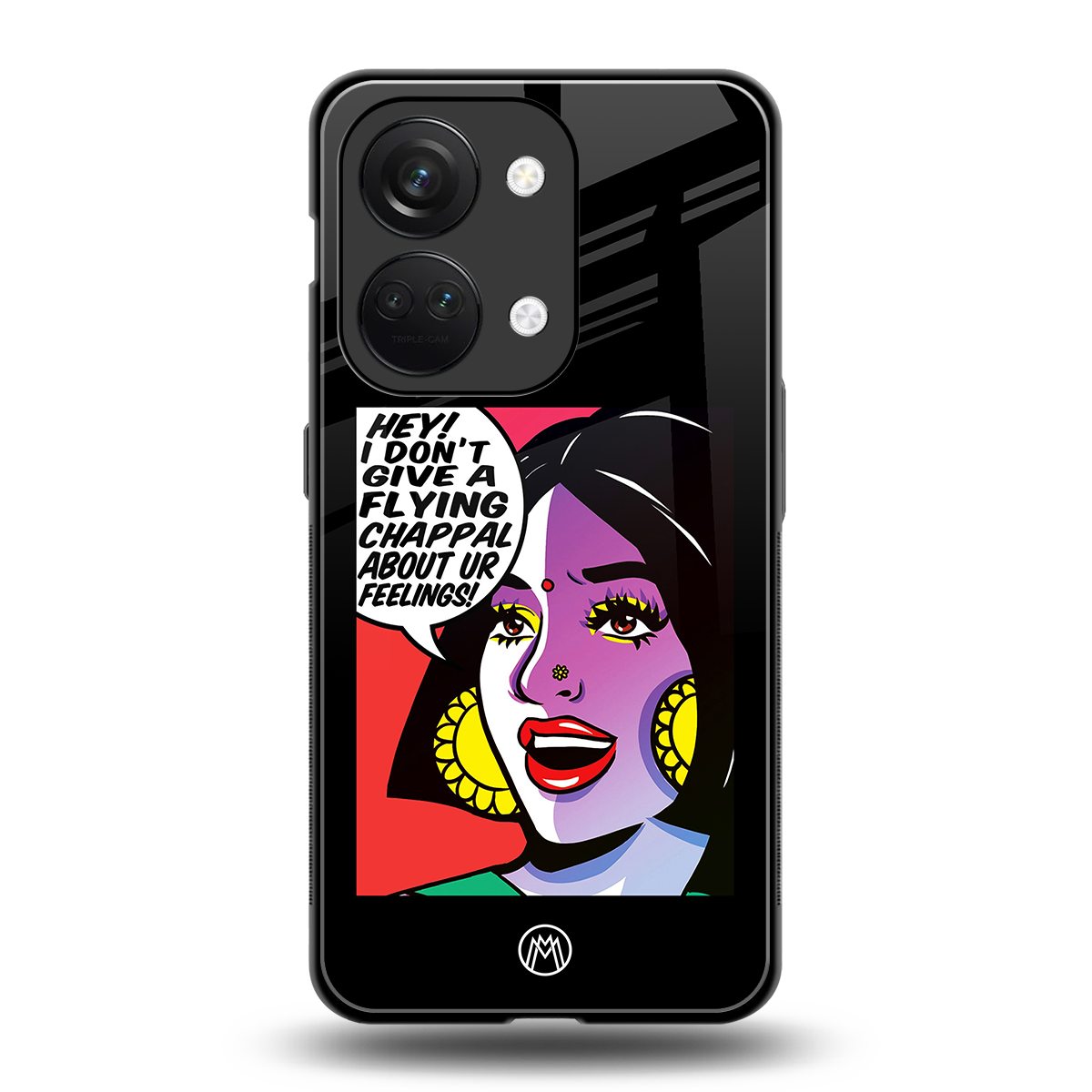 don't give a flying chappal back phone cover | glass case for oneplus nord 3