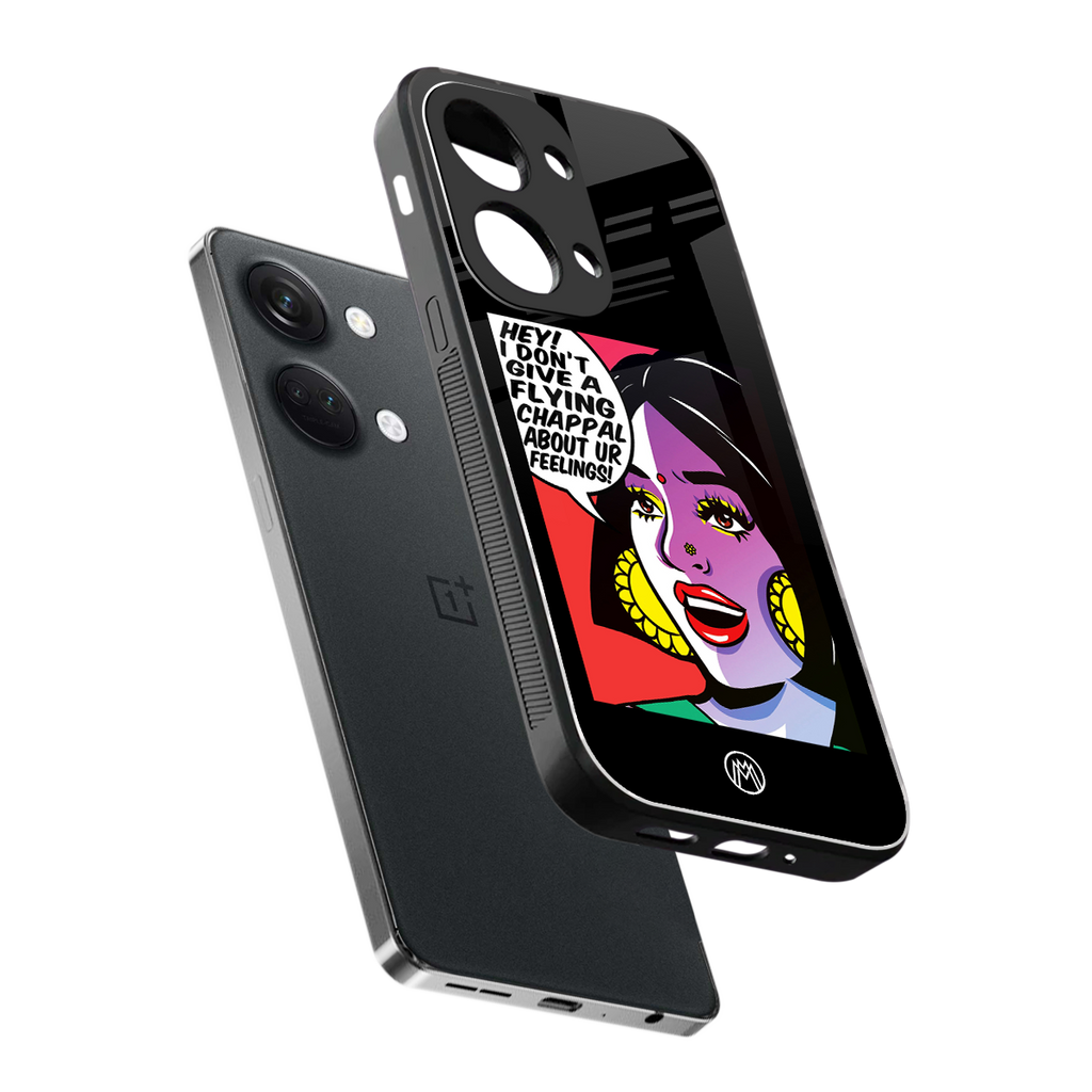 don't give a flying chappal back phone cover | glass case for oneplus nord 3