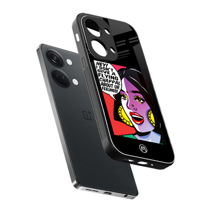 don't give a flying chappal back phone cover | glass case for oneplus nord 3