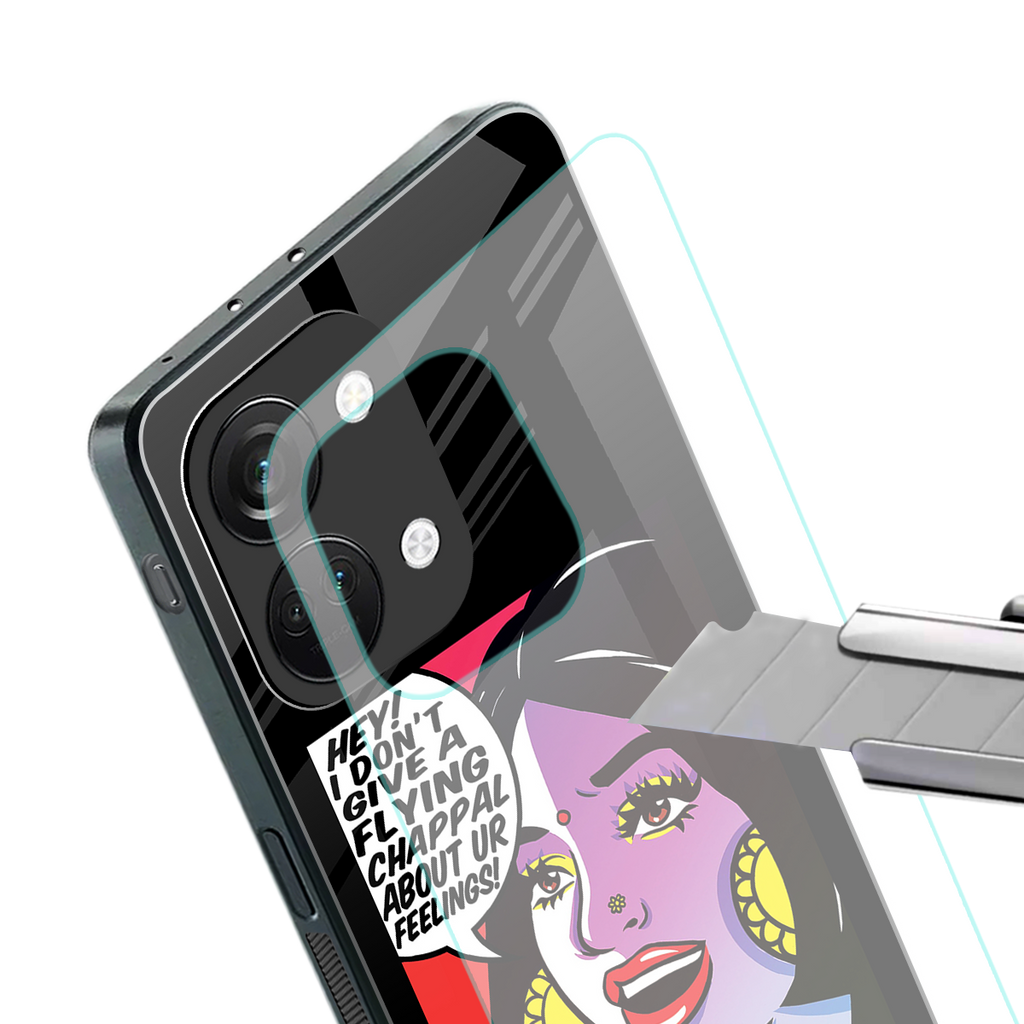 don't give a flying chappal back phone cover | glass case for oneplus nord 3