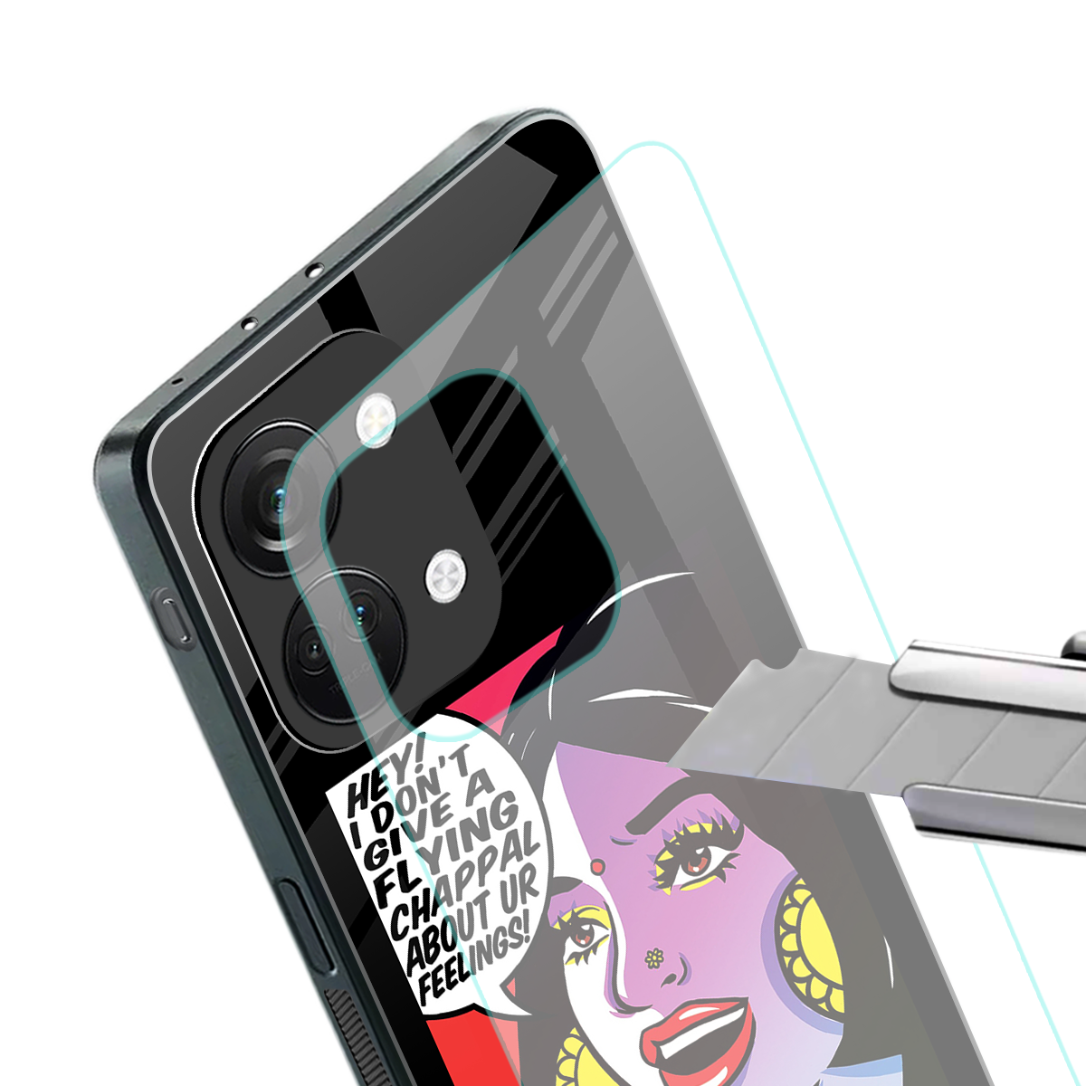 don't give a flying chappal back phone cover | glass case for oneplus nord 3