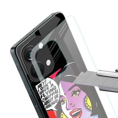 don't give a flying chappal back phone cover | glass case for oneplus nord 3