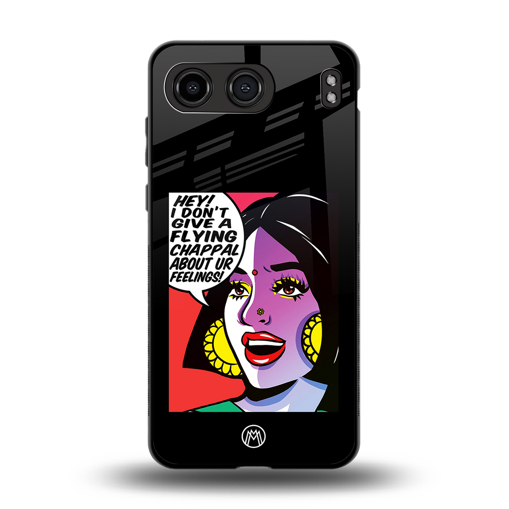 don't give a flying chappal back phone cover | glass case for oneplus nord 4