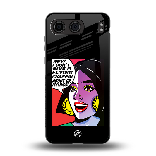 don't give a flying chappal back phone cover | glass case for oneplus nord 4