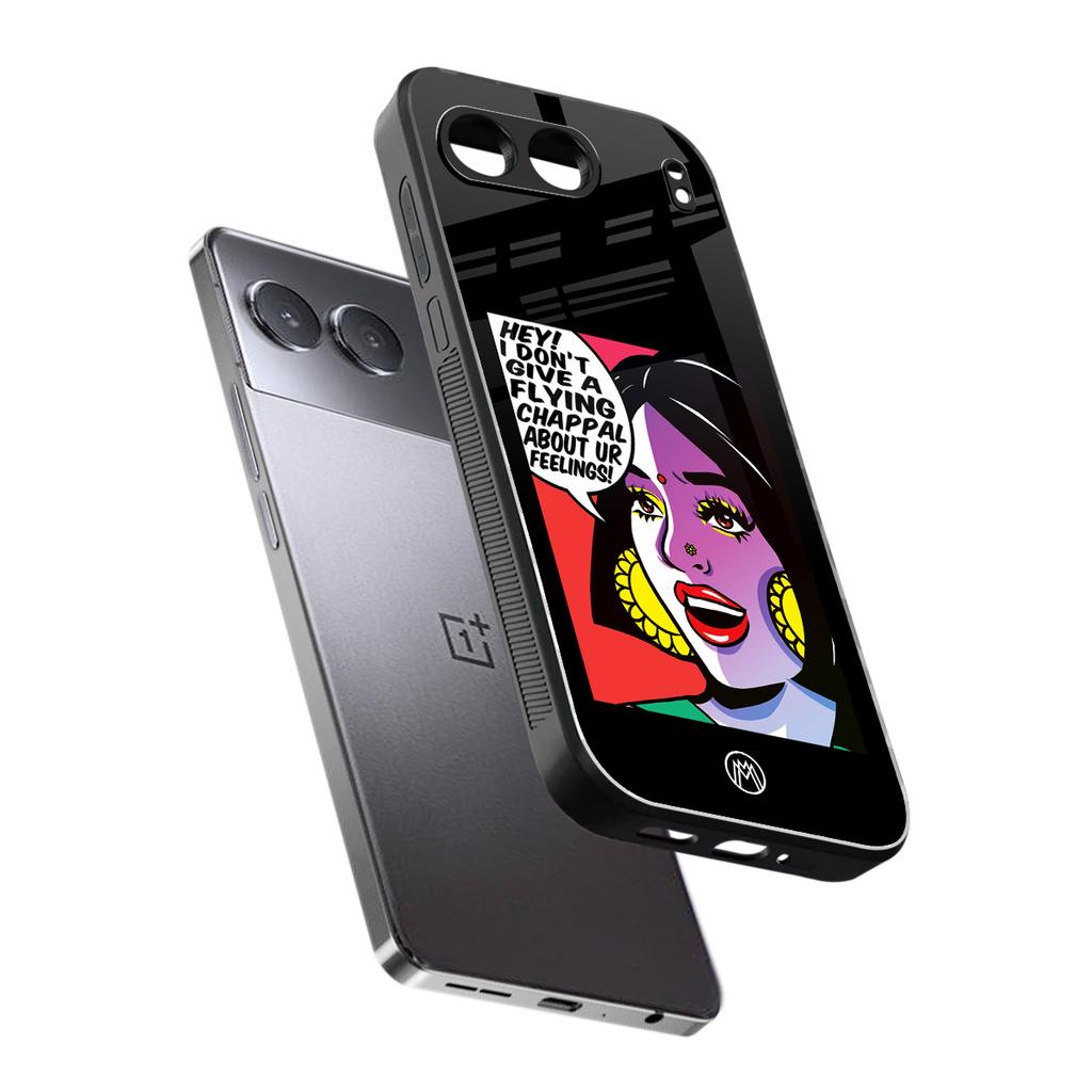 don't give a flying chappal back phone cover | glass case for oneplus nord 4