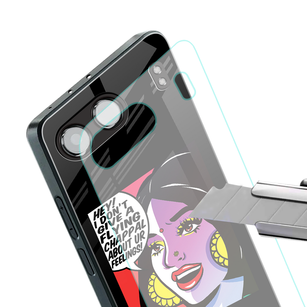 don't give a flying chappal back phone cover | glass case for oneplus nord 4