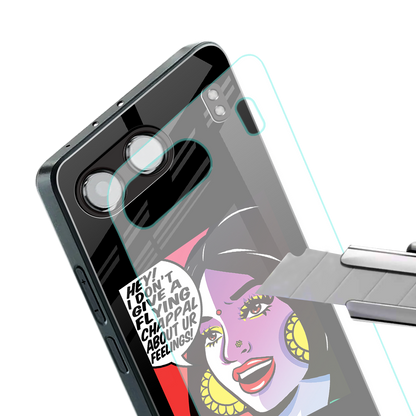 don't give a flying chappal back phone cover | glass case for oneplus nord 4