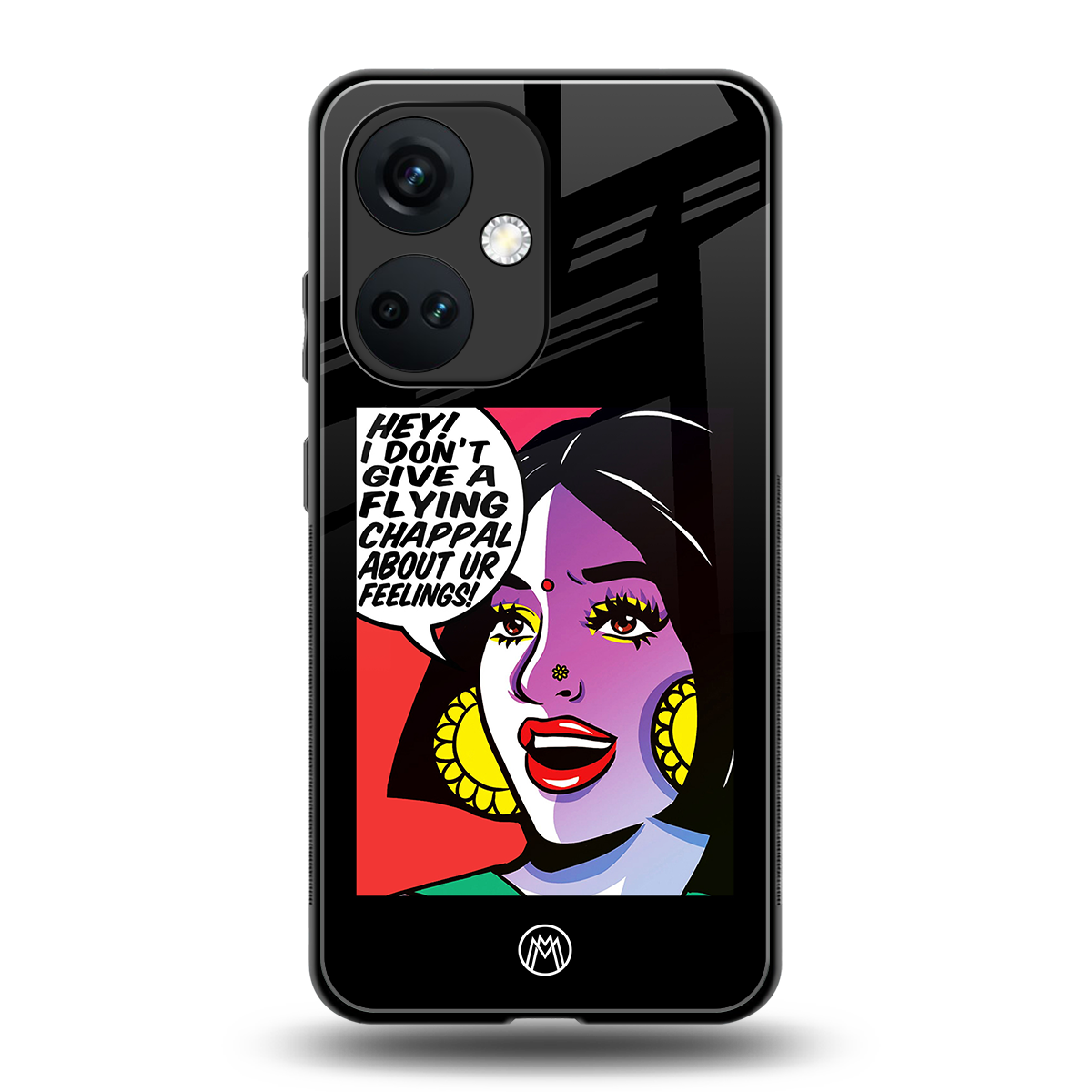 don't give a flying chappal back phone cover | glass case for oneplus nord ce 3