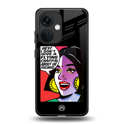 don't give a flying chappal back phone cover | glass case for oneplus nord ce 3