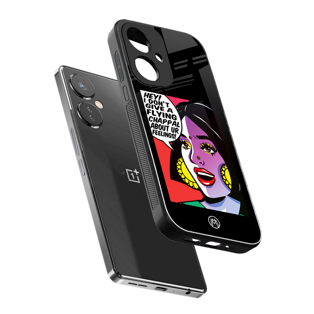 don't give a flying chappal back phone cover | glass case for oneplus nord ce 3