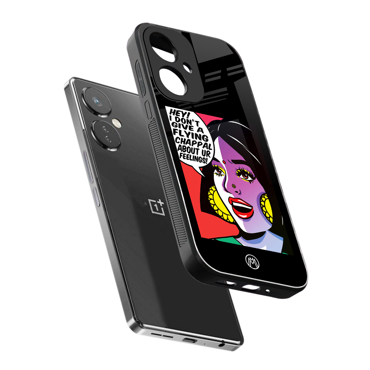 don't give a flying chappal back phone cover | glass case for oneplus nord ce 3