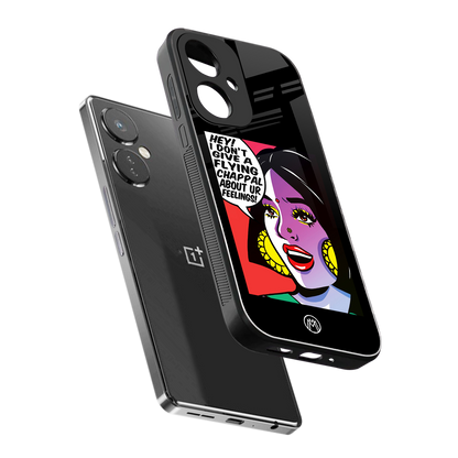 don't give a flying chappal back phone cover | glass case for oneplus nord ce 3