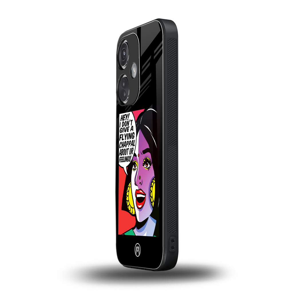 don't give a flying chappal back phone cover | glass case for oneplus nord ce 3