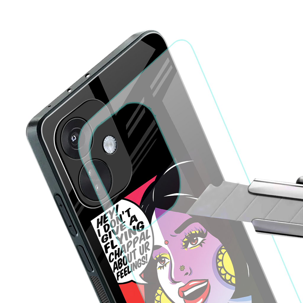 don't give a flying chappal back phone cover | glass case for oneplus nord ce 3
