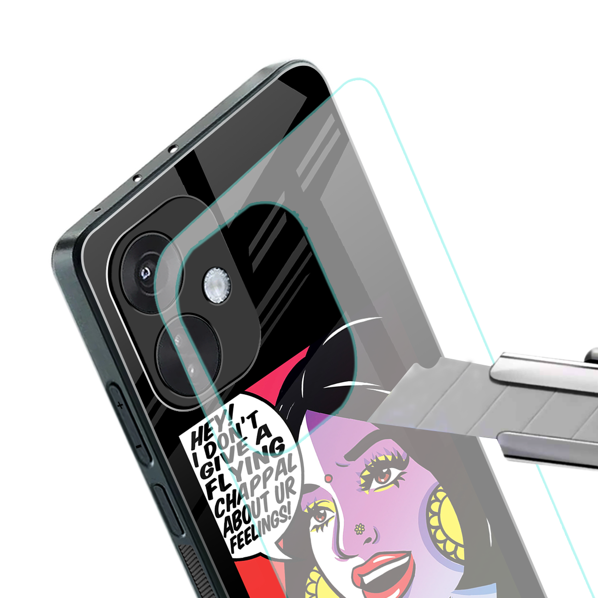 don't give a flying chappal back phone cover | glass case for oneplus nord ce 3