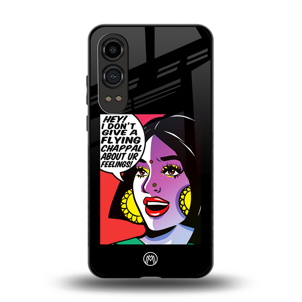don't give a flying chappal back phone cover | glass case for oneplus nord ce 4 lite