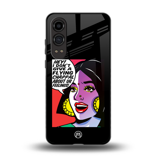 don't give a flying chappal back phone cover | glass case for oneplus nord ce 4 lite