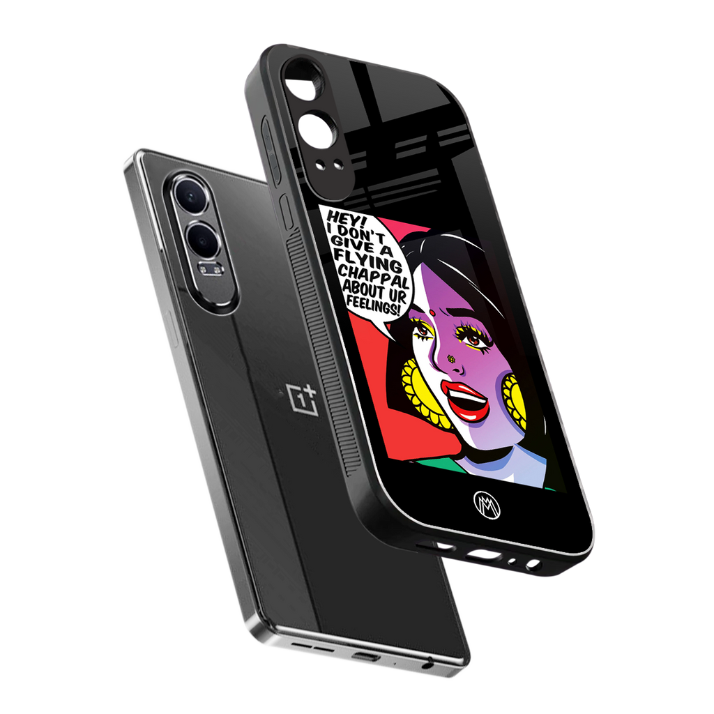 don't give a flying chappal back phone cover | glass case for oneplus nord ce 4 lite
