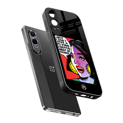 don't give a flying chappal back phone cover | glass case for oneplus nord ce 4 lite