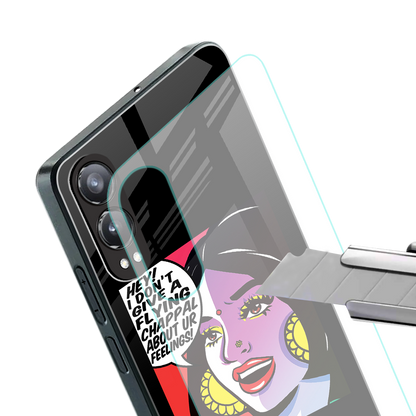 don't give a flying chappal back phone cover | glass case for oneplus nord ce 4 lite