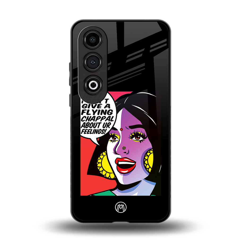 don't give a flying chappal back phone cover | glass case for oneplus nord ce 4