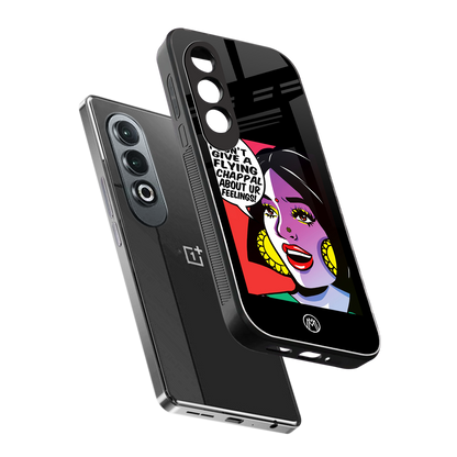 don't give a flying chappal back phone cover | glass case for oneplus nord ce 4