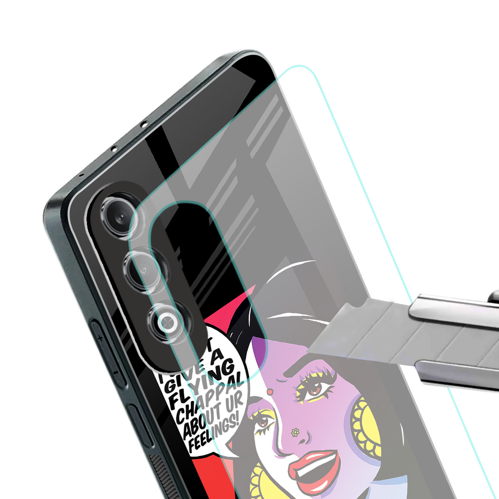 don't give a flying chappal back phone cover | glass case for oneplus nord ce 4