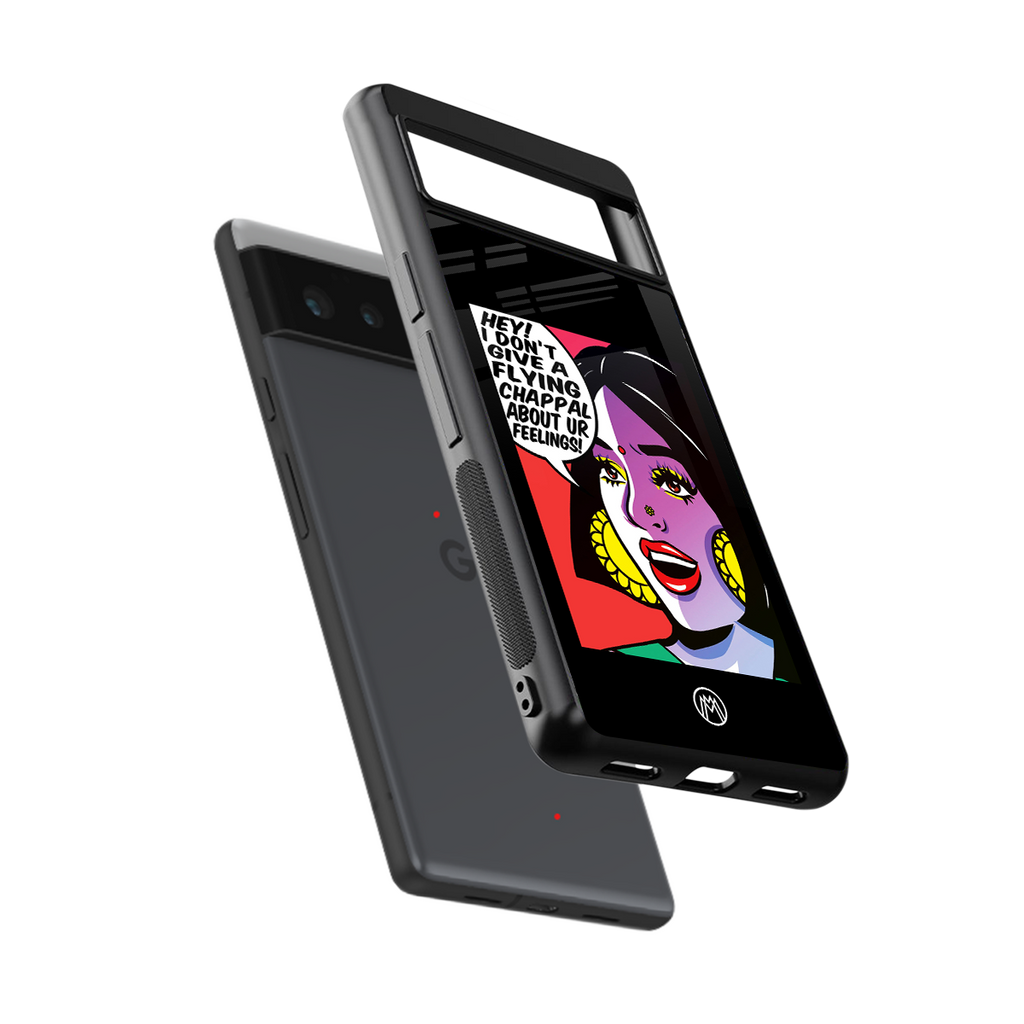 don't give a flying chappal back phone cover | glass case for Google Pixel 6A