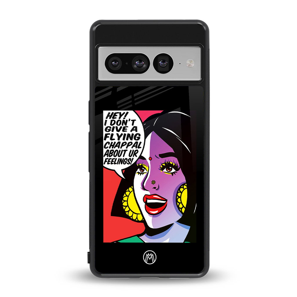 don't give a flying chappal back phone cover | glass case for google pixel 7 pro