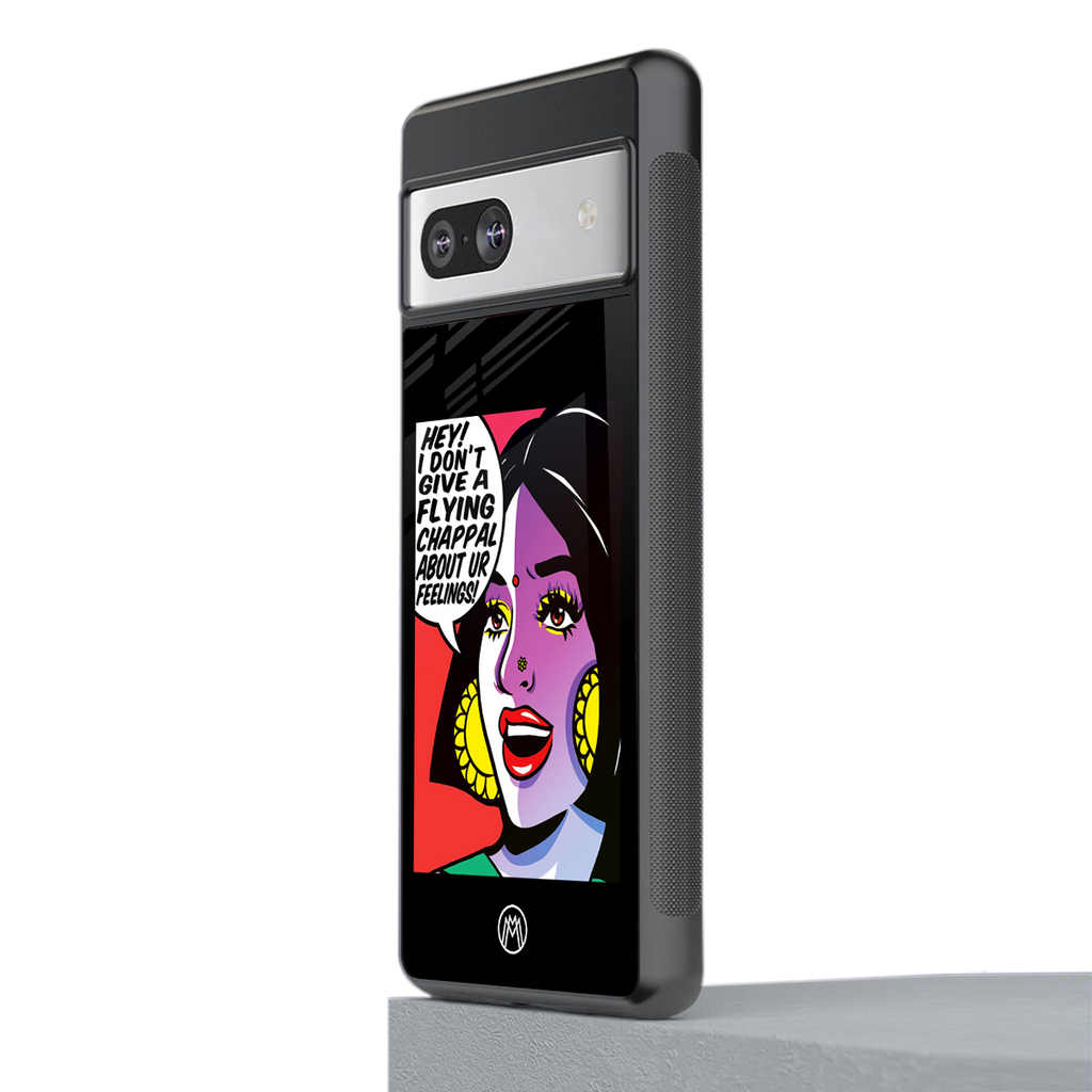 don't give a flying chappal back phone cover | glass case for Google Pixel 7