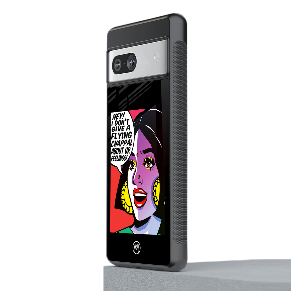 don't give a flying chappal back phone cover | glass case for Google Pixel 7A