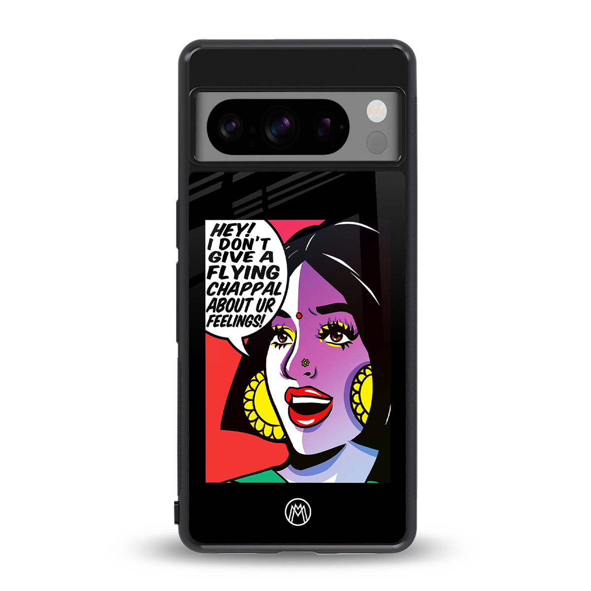 don't give a flying chappal back phone cover | glass case for google pixel 8 pro