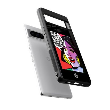 don't give a flying chappal back phone cover | glass case for google pixel 8 pro