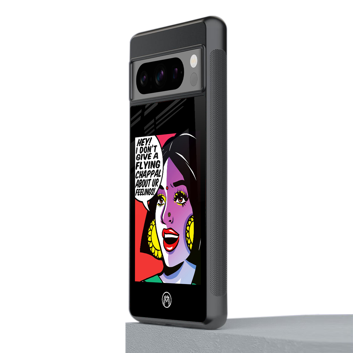 don't give a flying chappal back phone cover | glass case for google pixel 8 pro