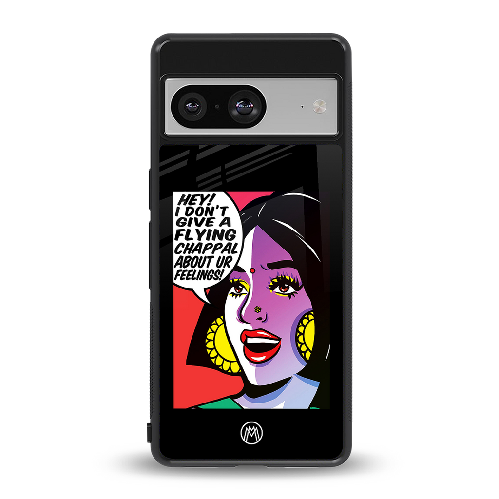 don't give a flying chappal back phone cover | glass case for Google Pixel 8