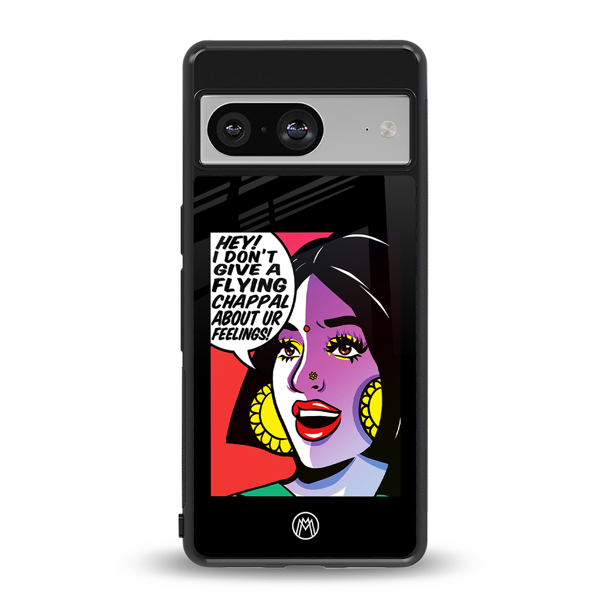 don't give a flying chappal back phone cover | glass case for Google Pixel 8