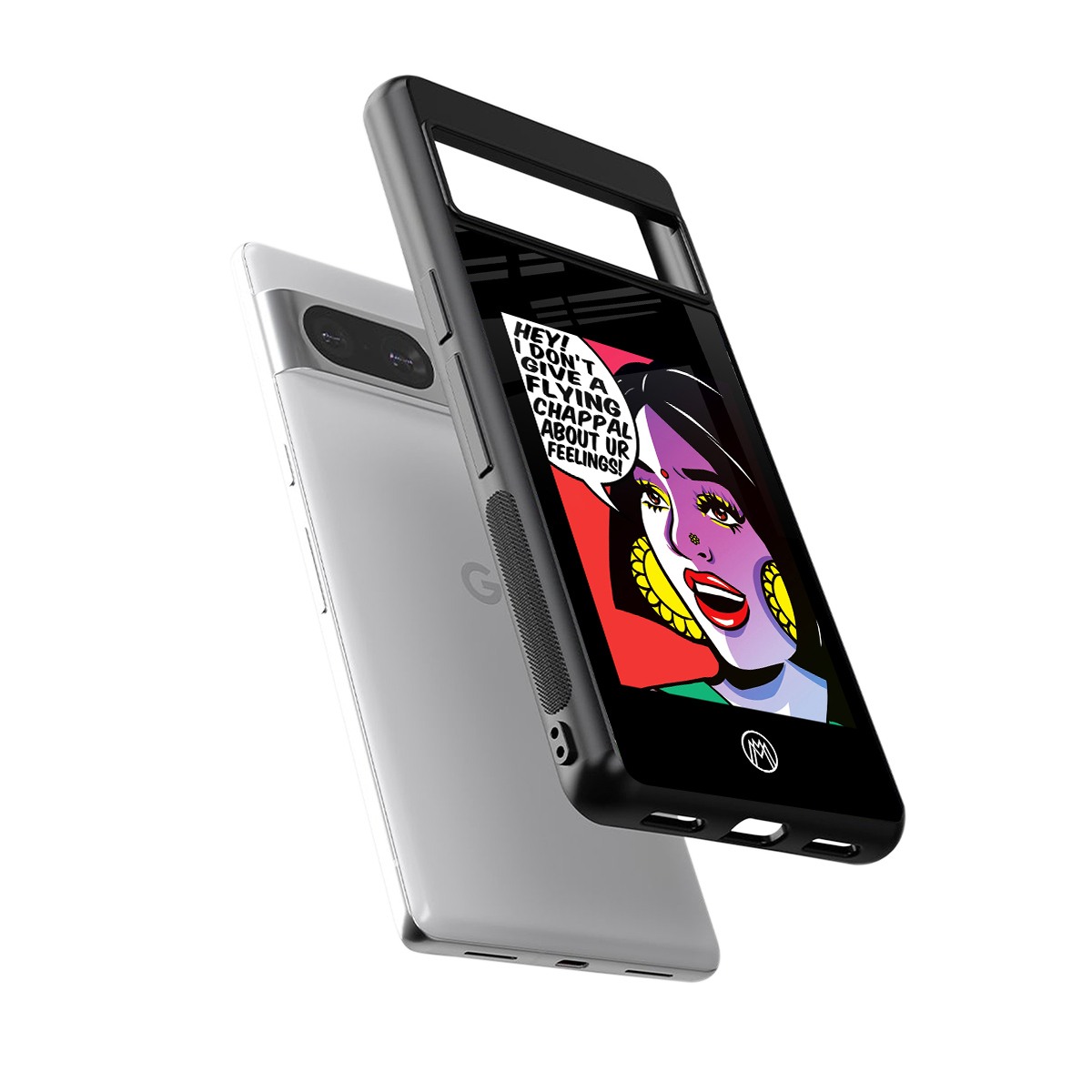 don't give a flying chappal back phone cover | glass case for Google Pixel 8