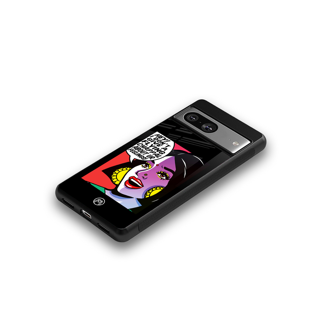 don't give a flying chappal back phone cover | glass case for Google Pixel 8