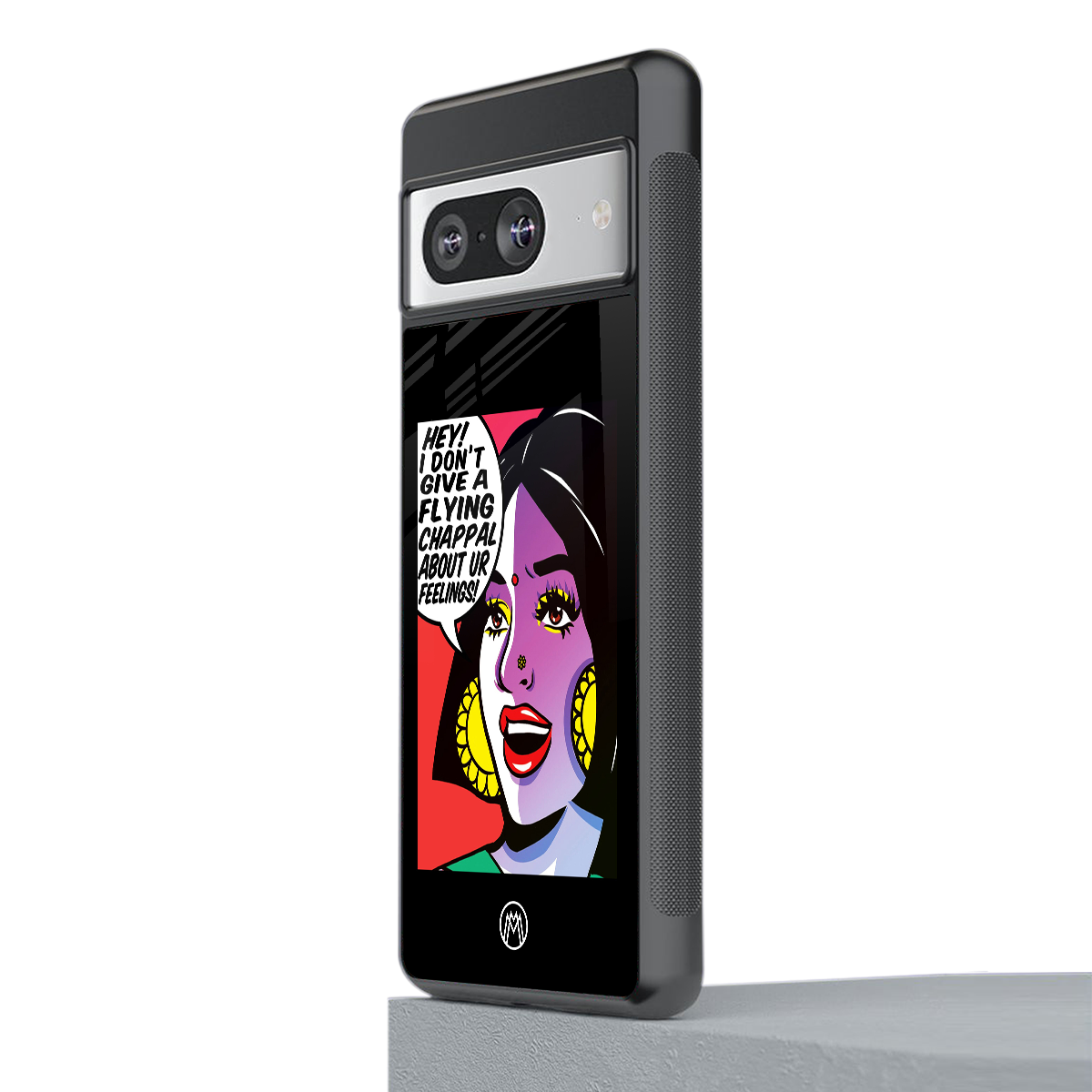 don't give a flying chappal back phone cover | glass case for Google Pixel 8