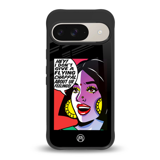 don't give a flying chappal back phone cover | glass case for google pixel 9