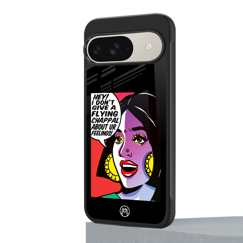 don't give a flying chappal back phone cover | glass case for google pixel 9