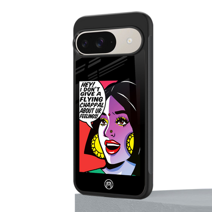 don't give a flying chappal back phone cover | glass case for google pixel 9