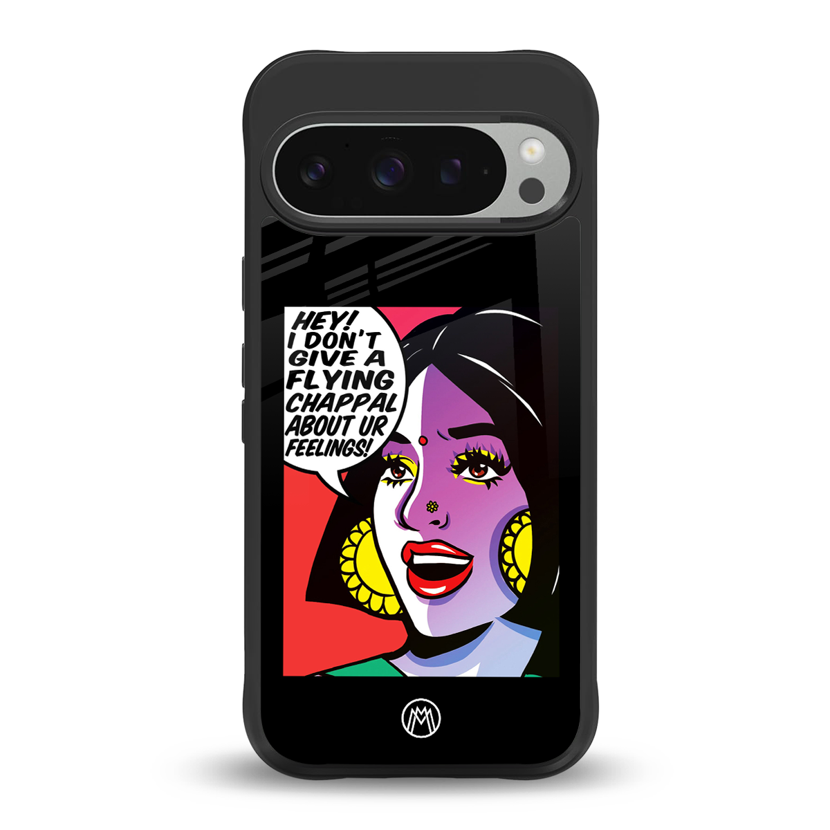 don't give a flying chappal back phone cover | glass case for google pixel 9 pro