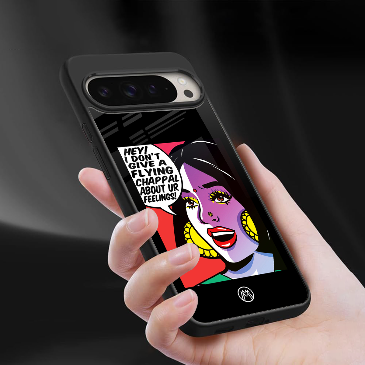 don't give a flying chappal back phone cover | glass case for google pixel 9 pro xl