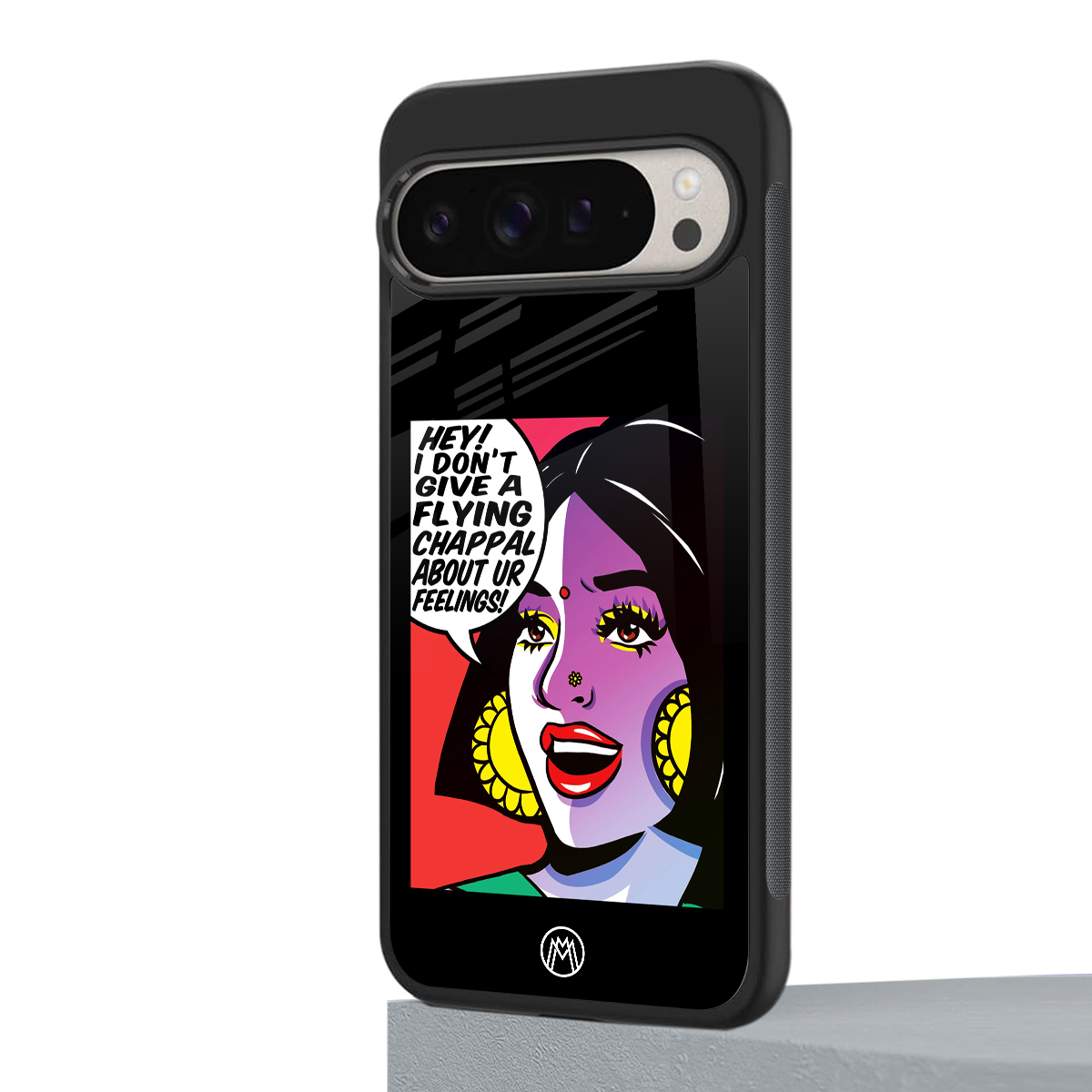 don't give a flying chappal back phone cover | glass case for google pixel 9 pro xl